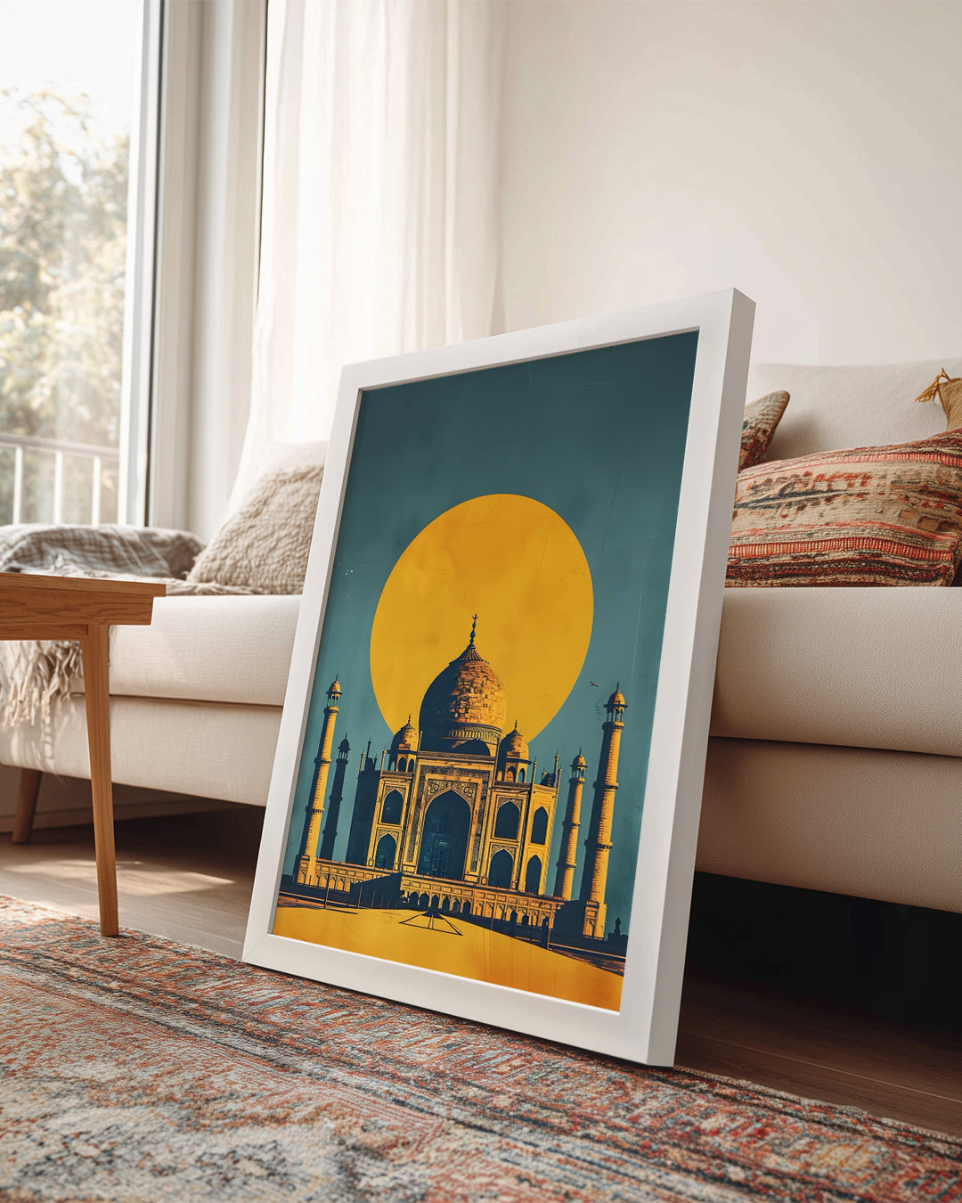 Tac Mahal Manzarası - Güneşle Aydınlanan İkonik Yapı Poster Tablosu