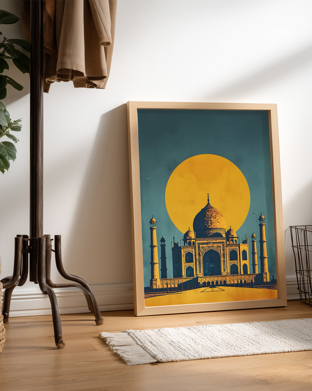 Tac Mahal Manzarası - Güneşle Aydınlanan İkonik Yapı Poster Tablosu