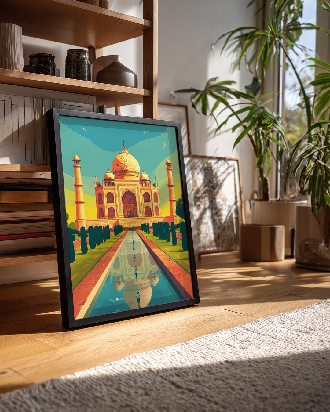Tac Mahal Manzarası - Muhteşem Mimari Yapı Tasvir Ediliyor Poster Tablosu