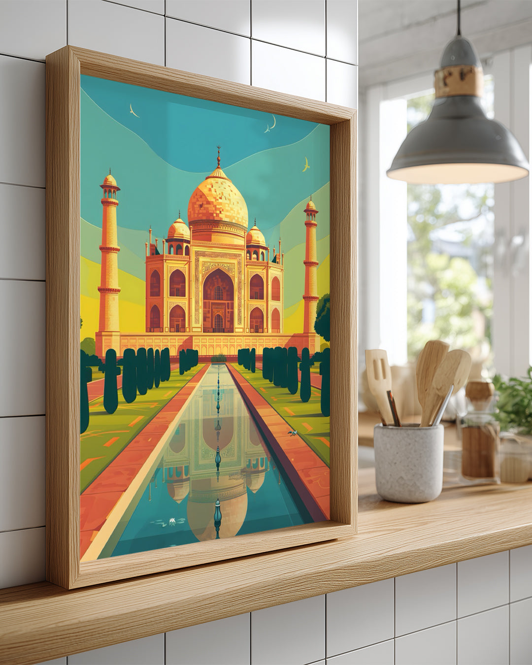 Tac Mahal Manzarası - Muhteşem Mimari Yapı Tasvir Ediliyor Poster Tablosu