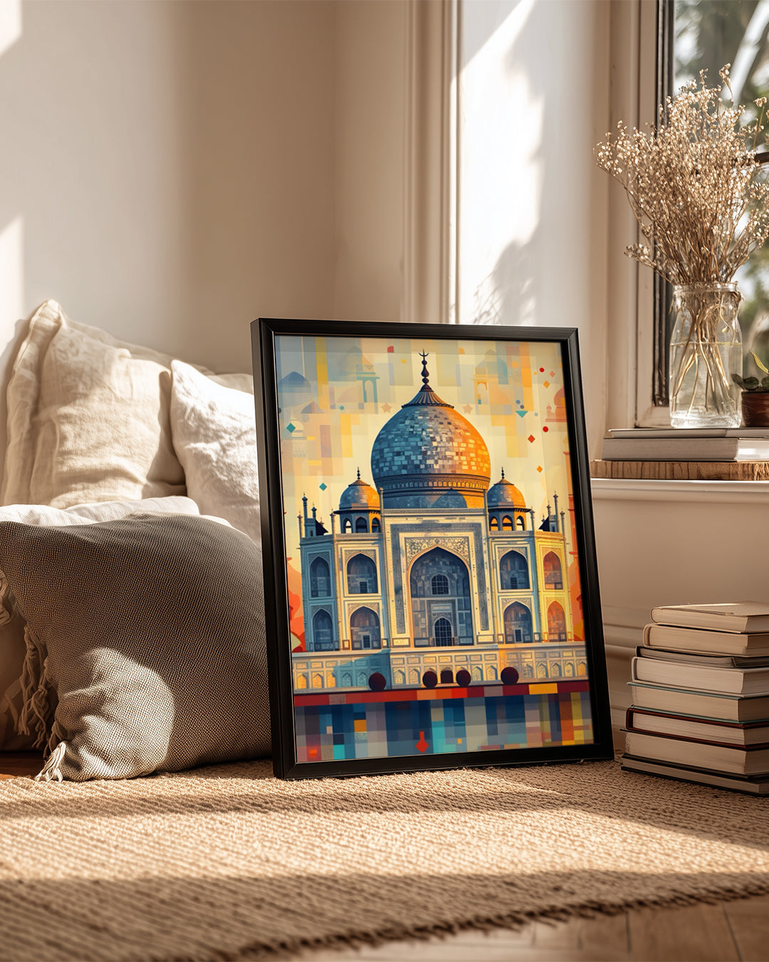 Tac Mahal Tasarımı - Renkli Geometrik Desenler Poster Tablosu