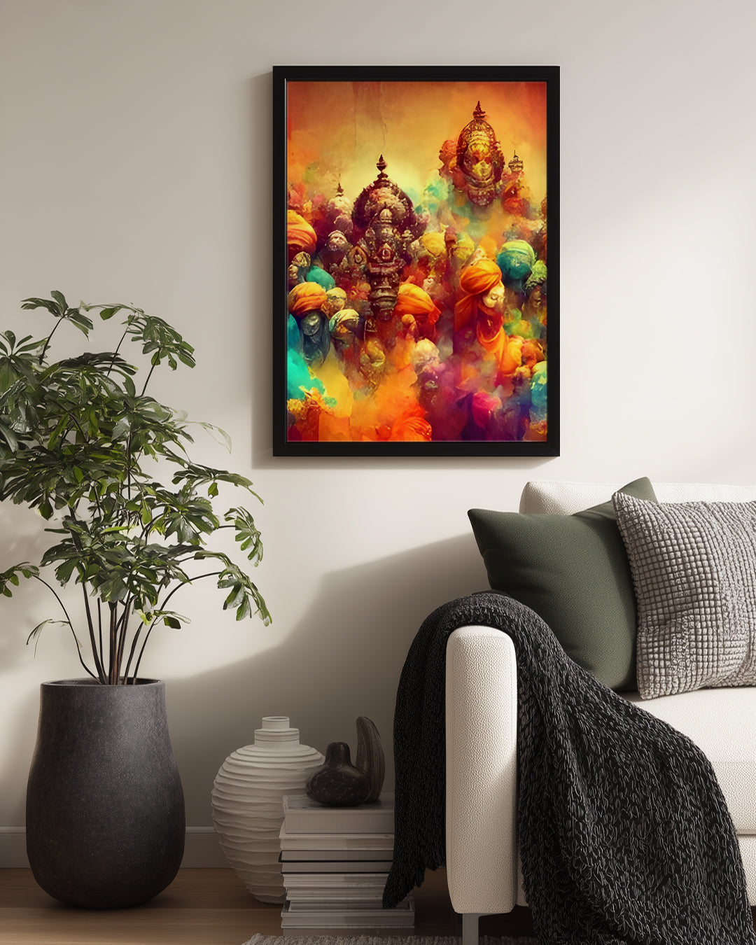 Tanrıça Figürleri - Renkli Geleneksel Kutlama Görüntüsü Poster Tablosu
