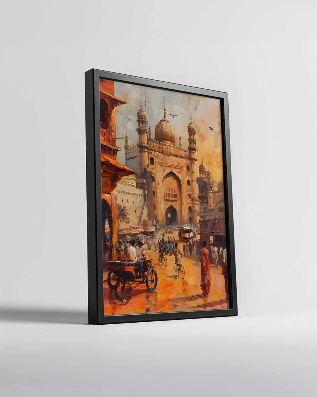 Tarihi Kapı Manzarası - Canlı Şehir Hayatı Gösterimi Poster Tablosu