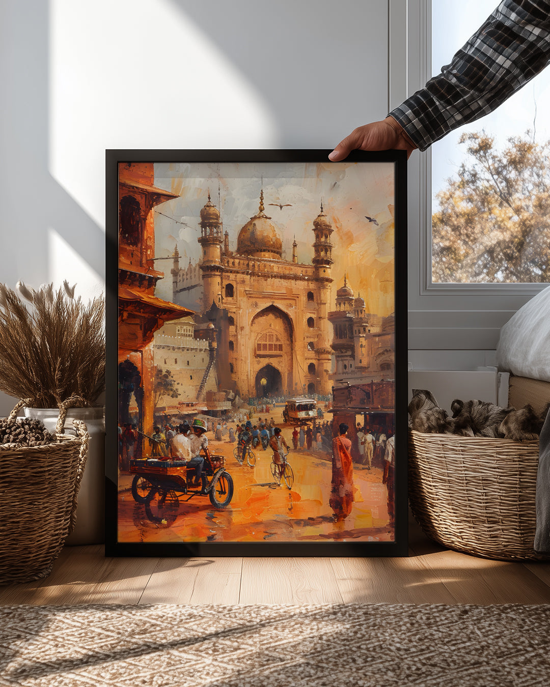 Tarihi Kapı Manzarası - Canlı Şehir Hayatı Gösterimi Poster Tablosu