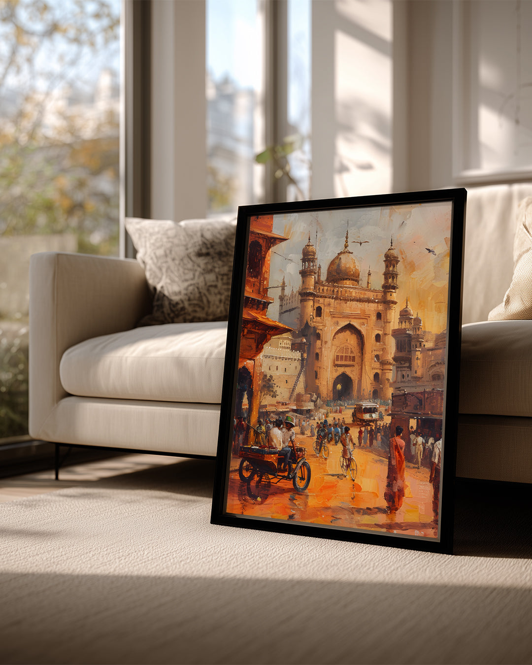 Tarihi Kapı Manzarası - Canlı Şehir Hayatı Gösterimi Poster Tablosu