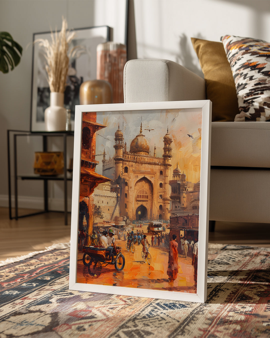 Tarihi Kapı Manzarası - Canlı Şehir Hayatı Gösterimi Poster Tablosu