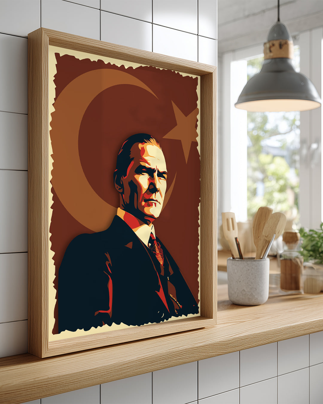 Tarihin Akışını Değiştiren Lider – Retro Atatürk Poster Tablosu