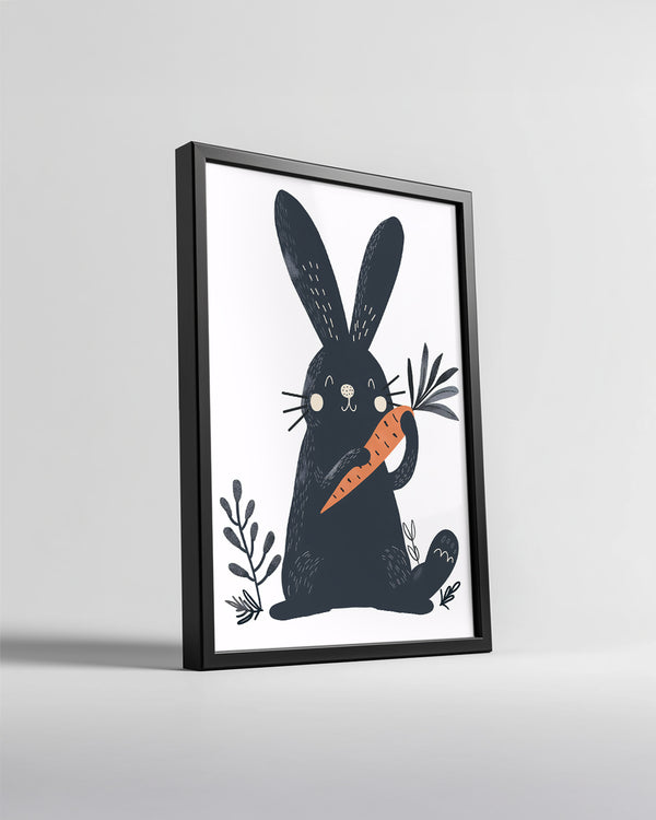 Tavşan - Havuç Tutma Sevinci Poster Tablosu