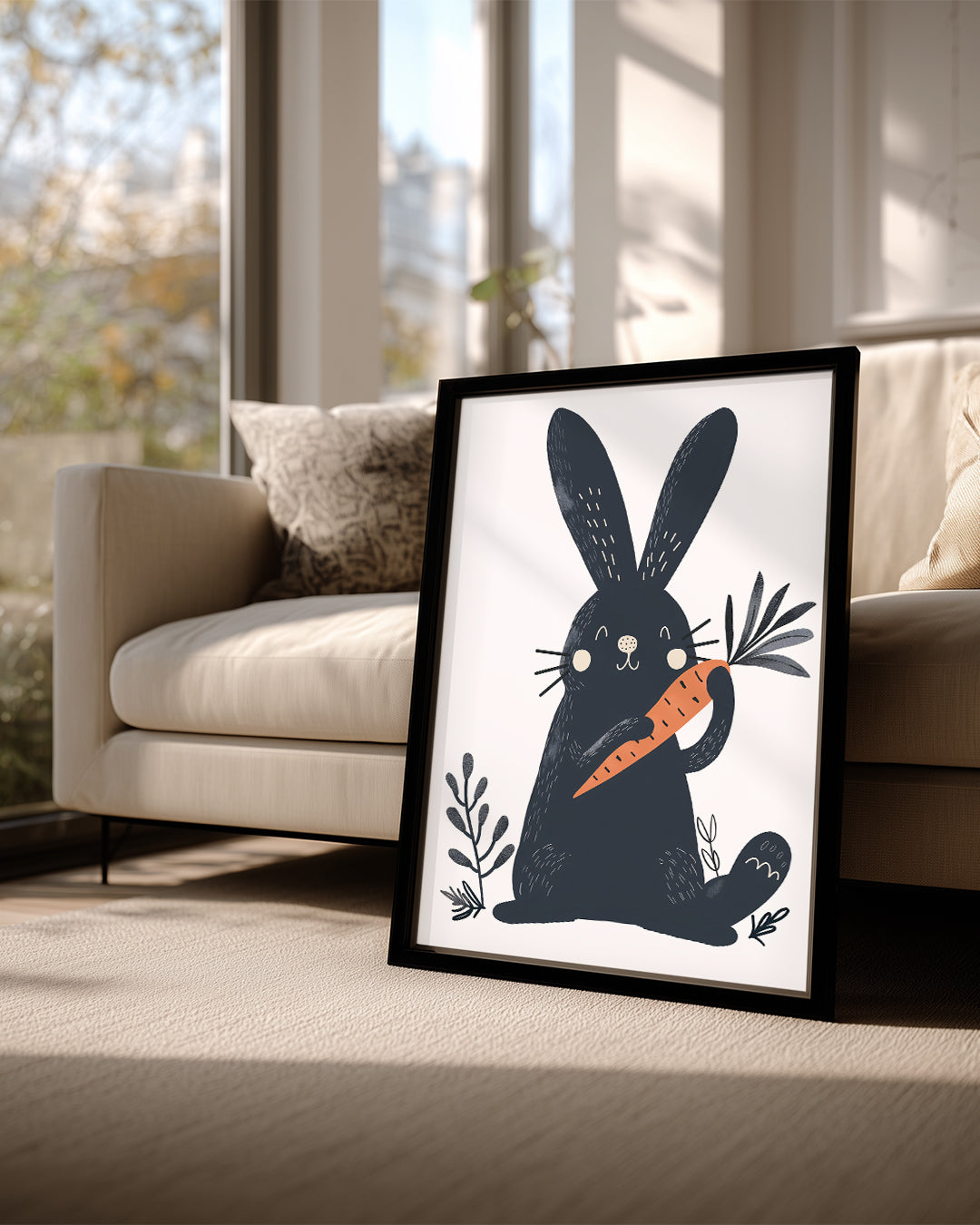 Tavşan - Havuç Tutma Sevinci Poster Tablosu