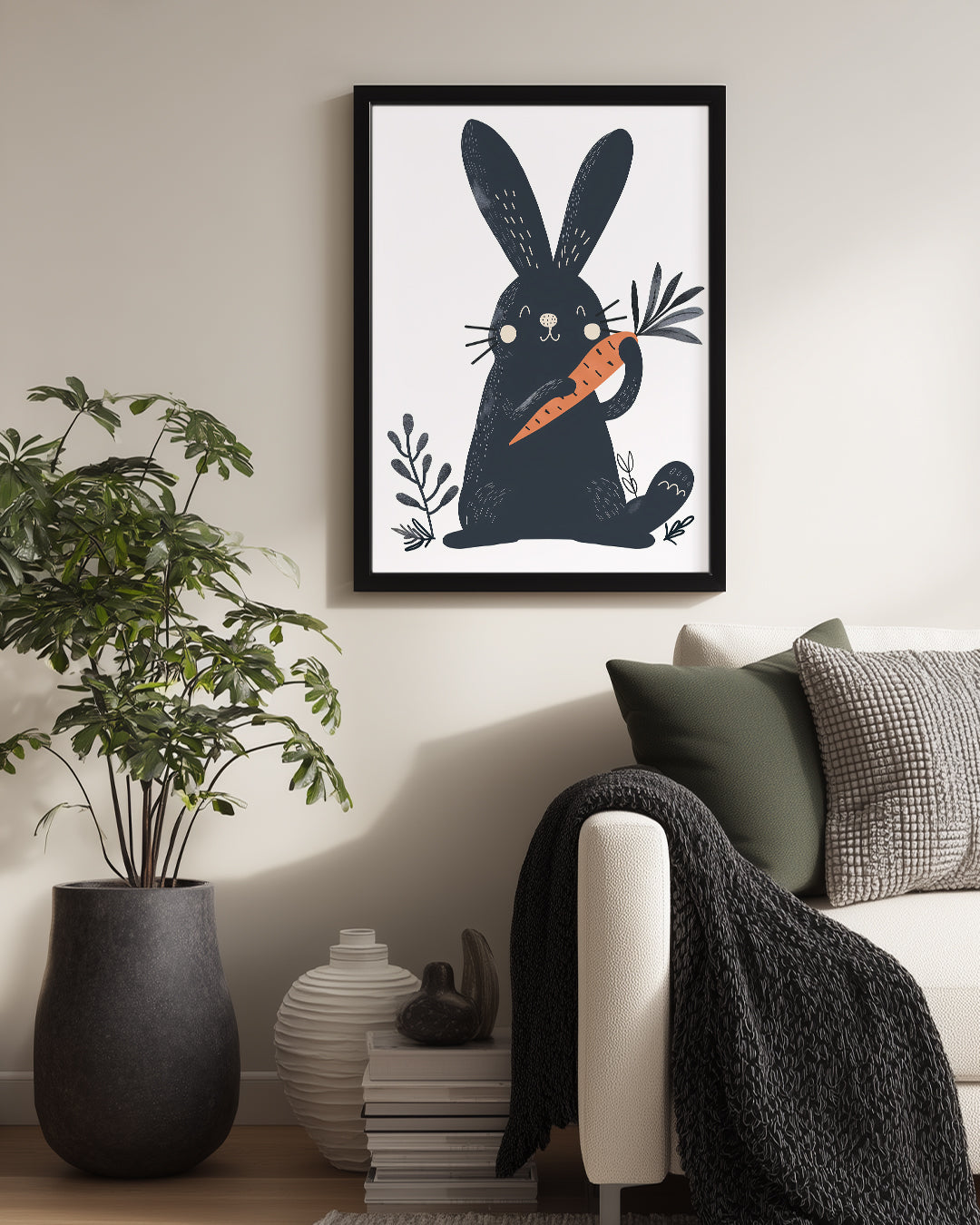 Tavşan - Havuç Tutma Sevinci Poster Tablosu