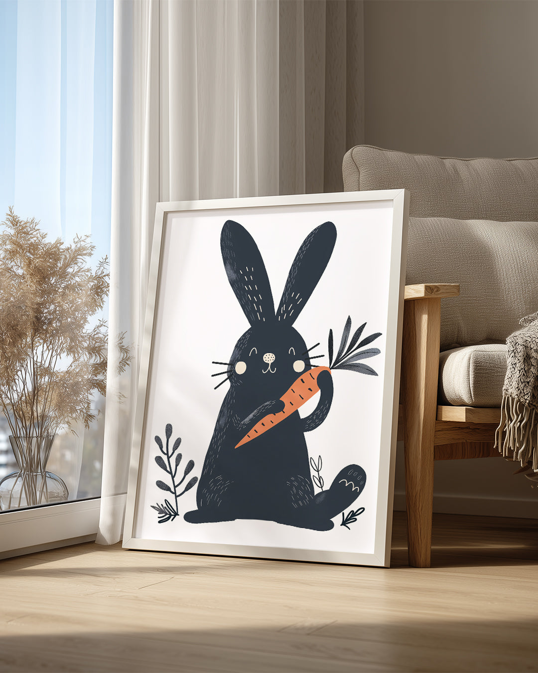 Tavşan - Havuç Tutma Sevinci Poster Tablosu