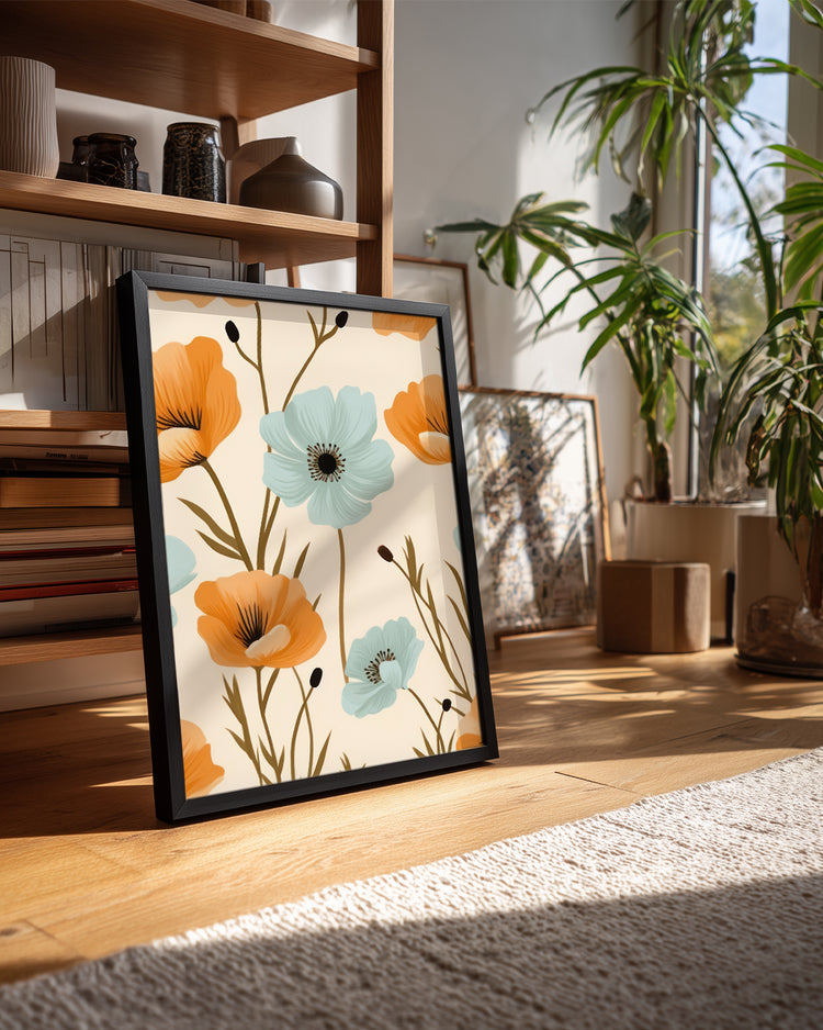 Teal Poppy Poster Tablosu
