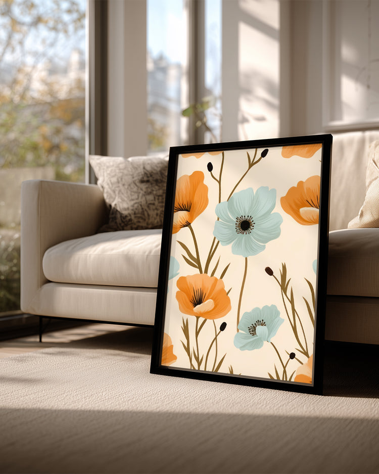 Teal Poppy Poster Tablosu
