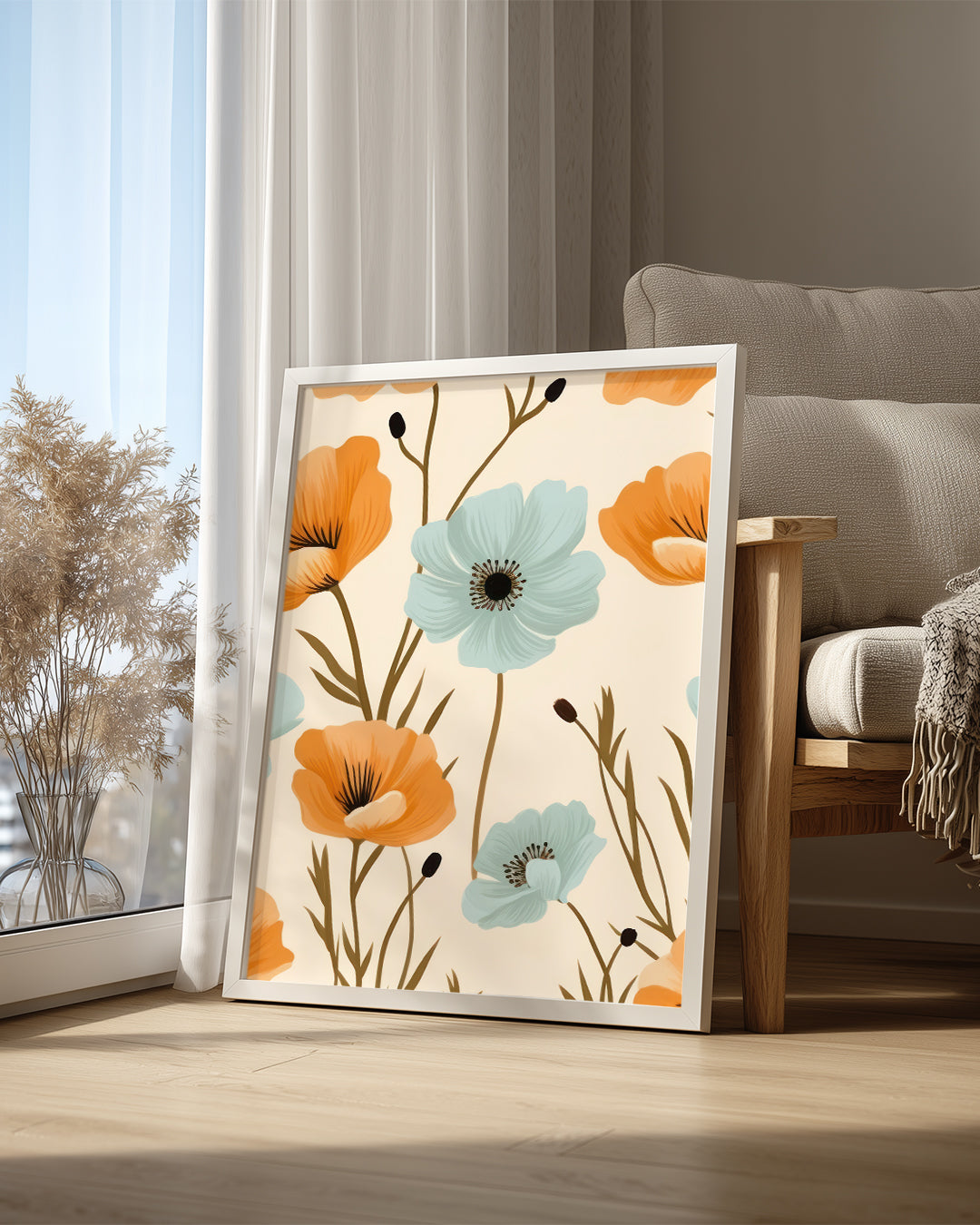 Teal Poppy Poster Tablosu