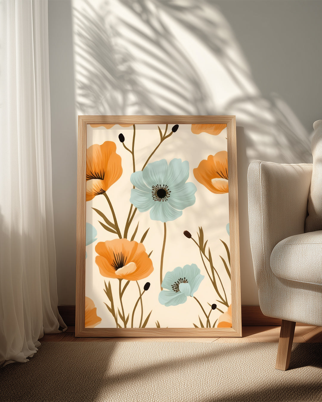 Teal Poppy Poster Tablosu