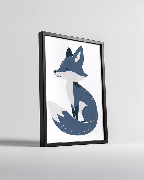 Tilki - Gri Tüy Deseni Poster Tablosu