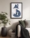 Tilki - Gri Tüy Deseni Poster Tablosu