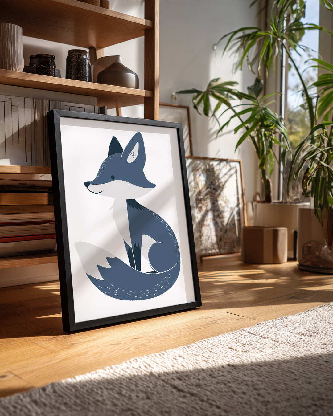 Tilki - Gri Tüy Deseni Poster Tablosu