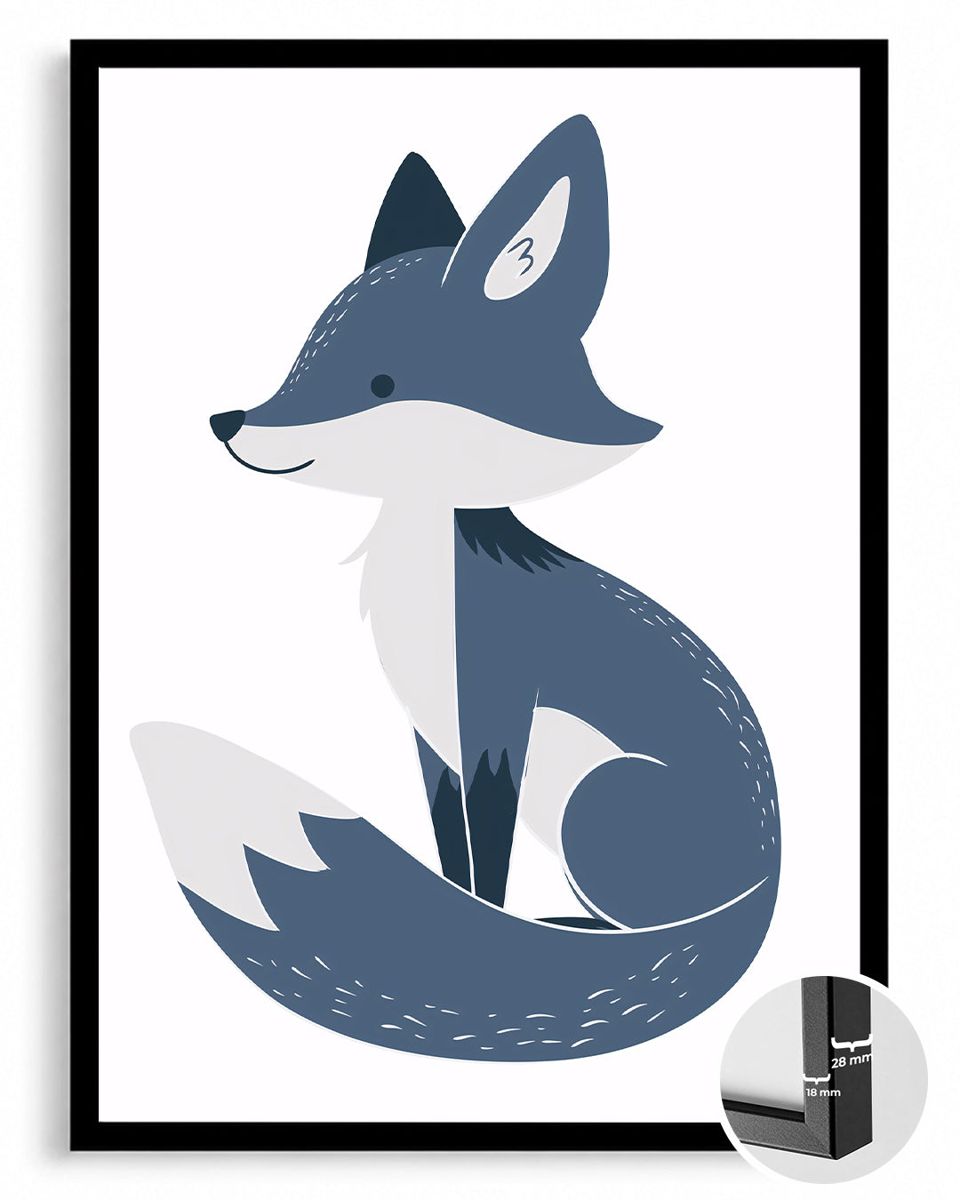 Tilki - Gri Tüy Deseni Poster Tablosu