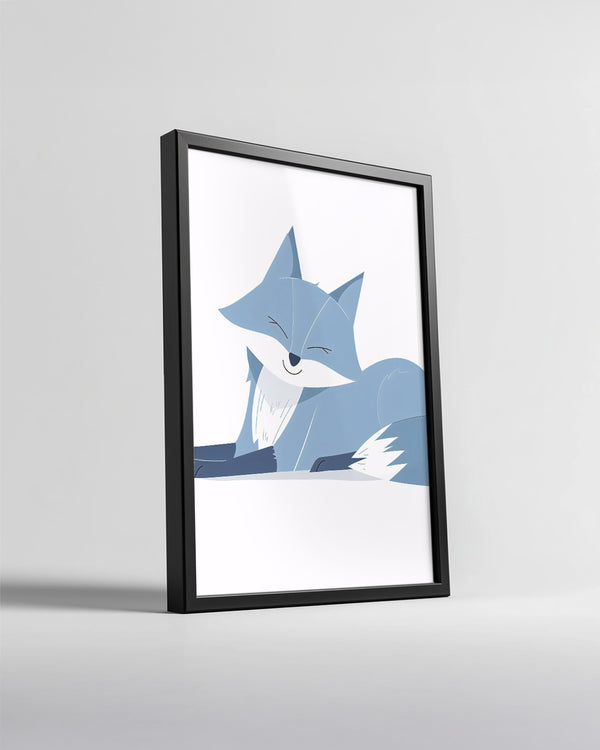 Tilki - Mavi Renkli Dinlenme Poster Tablosu