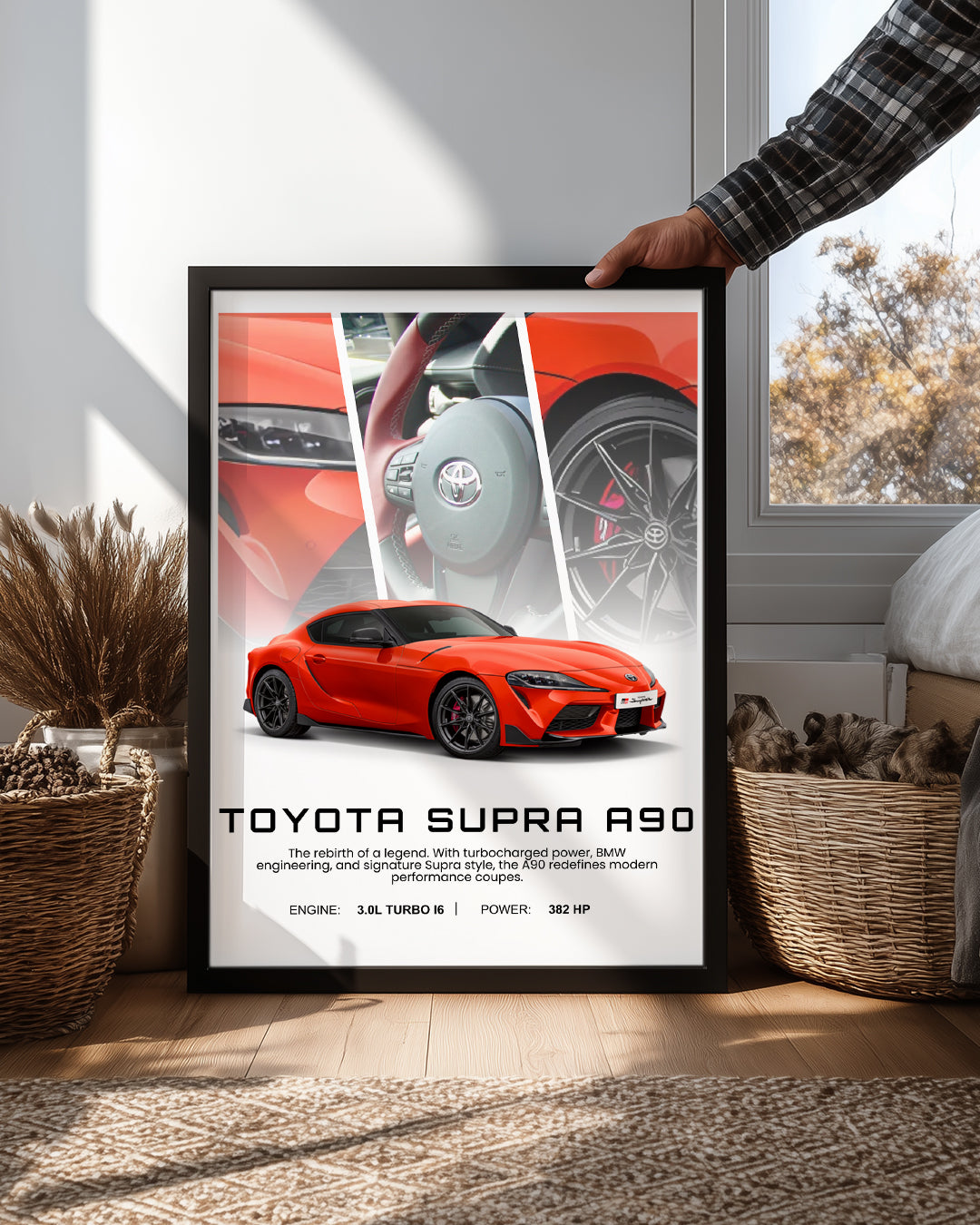 Toyota Supra A90 Kırmızı Poster Tablosu