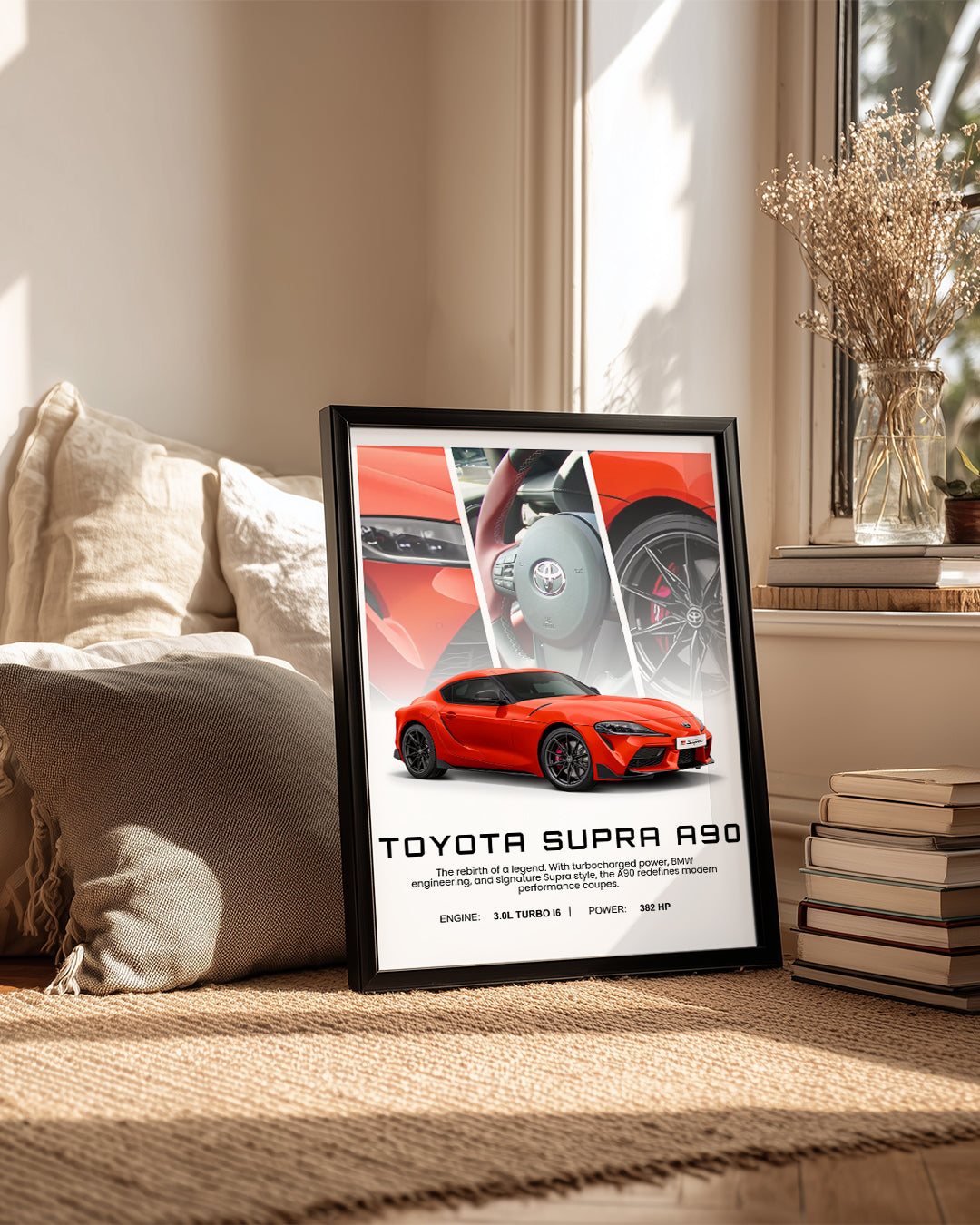 Toyota Supra A90 Kırmızı Poster Tablosu