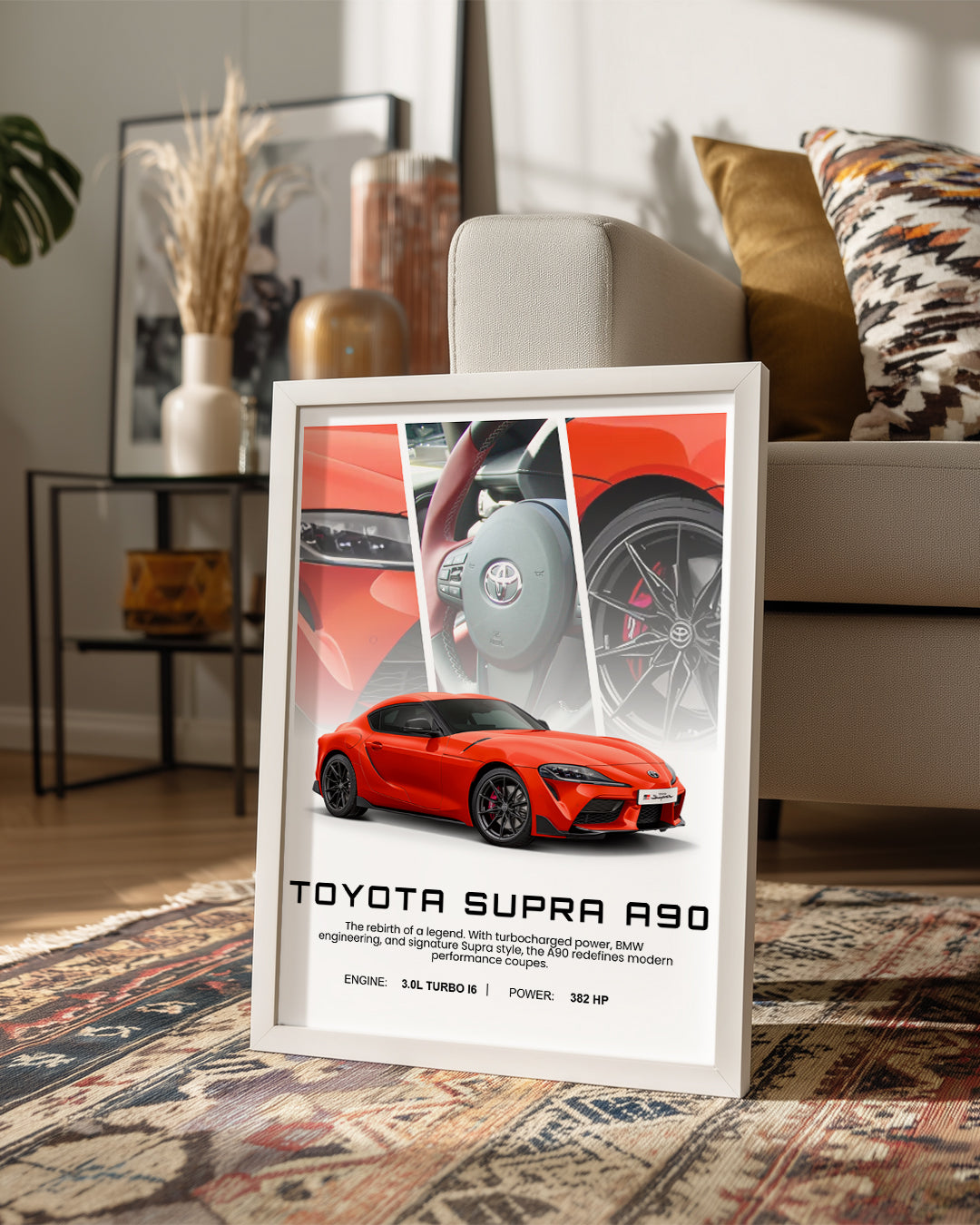 Toyota Supra A90 Kırmızı Poster Tablosu