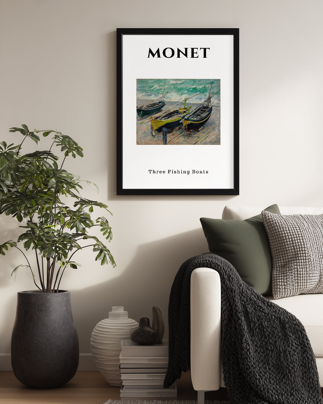 Üç Balıkçı Botu - Claude Monet Poster Tablosu