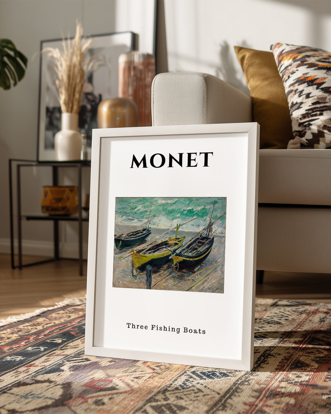 Üç Balıkçı Botu - Claude Monet Poster Tablosu