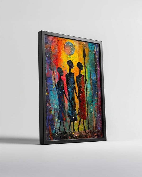 Üç Kabile Üyesi - Afrika Sanatı Poster Tablosu