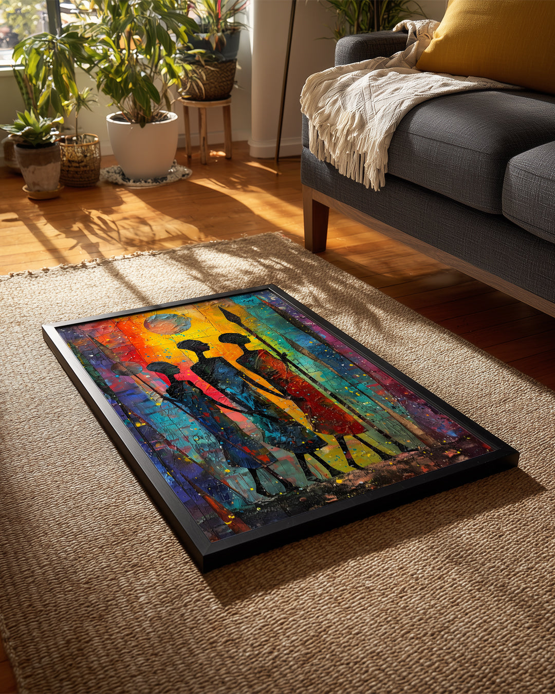 Üç Kabile Üyesi - Afrika Sanatı Poster Tablosu