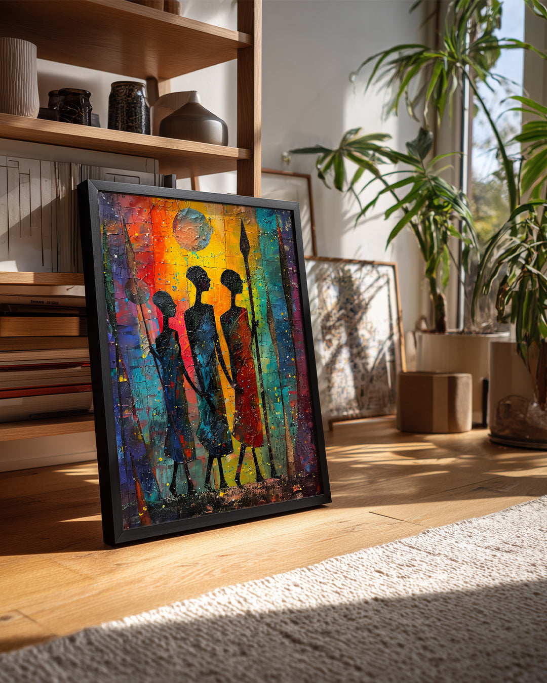 Üç Kabile Üyesi - Afrika Sanatı Poster Tablosu