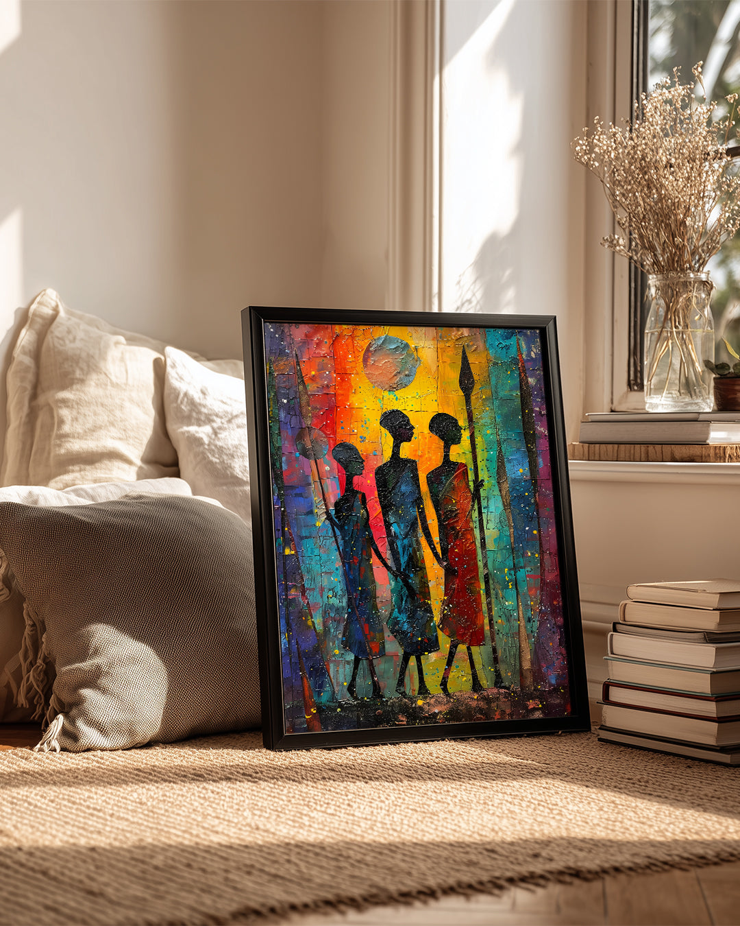 Üç Kabile Üyesi - Afrika Sanatı Poster Tablosu