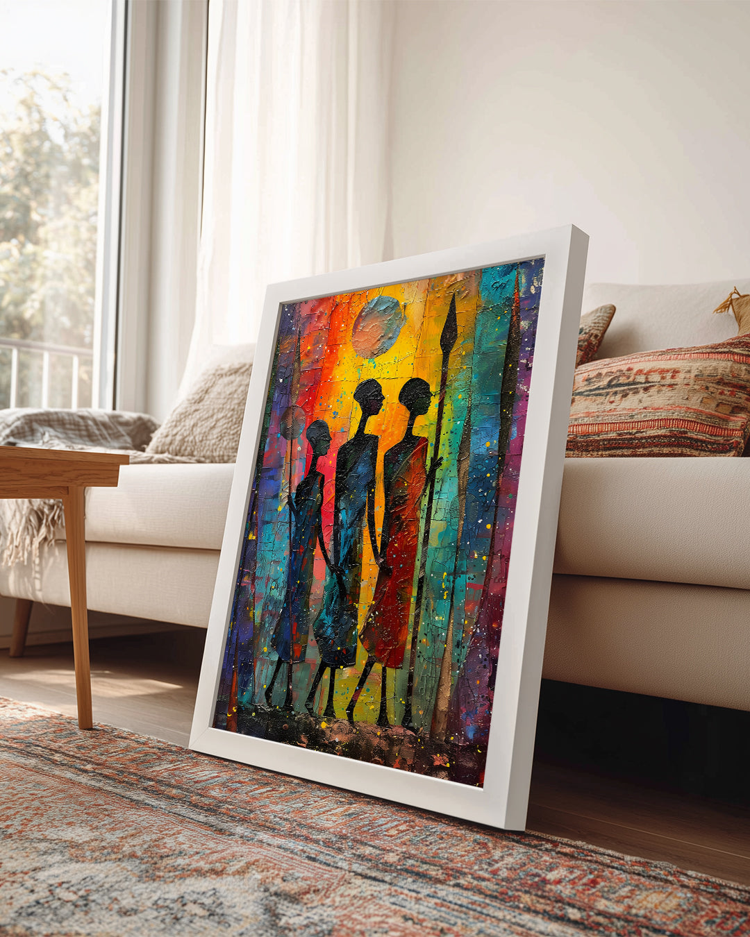 Üç Kabile Üyesi - Afrika Sanatı Poster Tablosu
