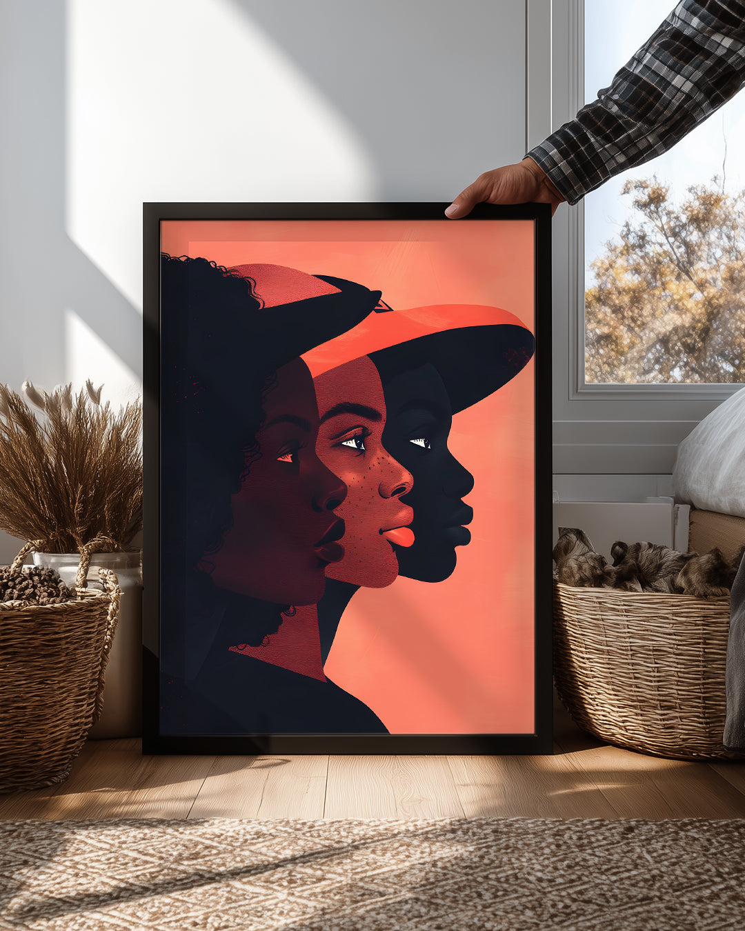 Üç Kadın Profili - Afrika Sanatı Poster Tablosu