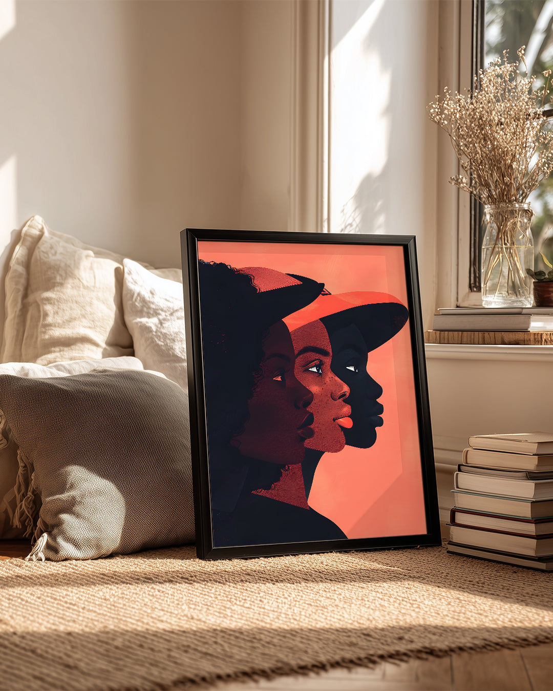 Üç Kadın Profili - Afrika Sanatı Poster Tablosu