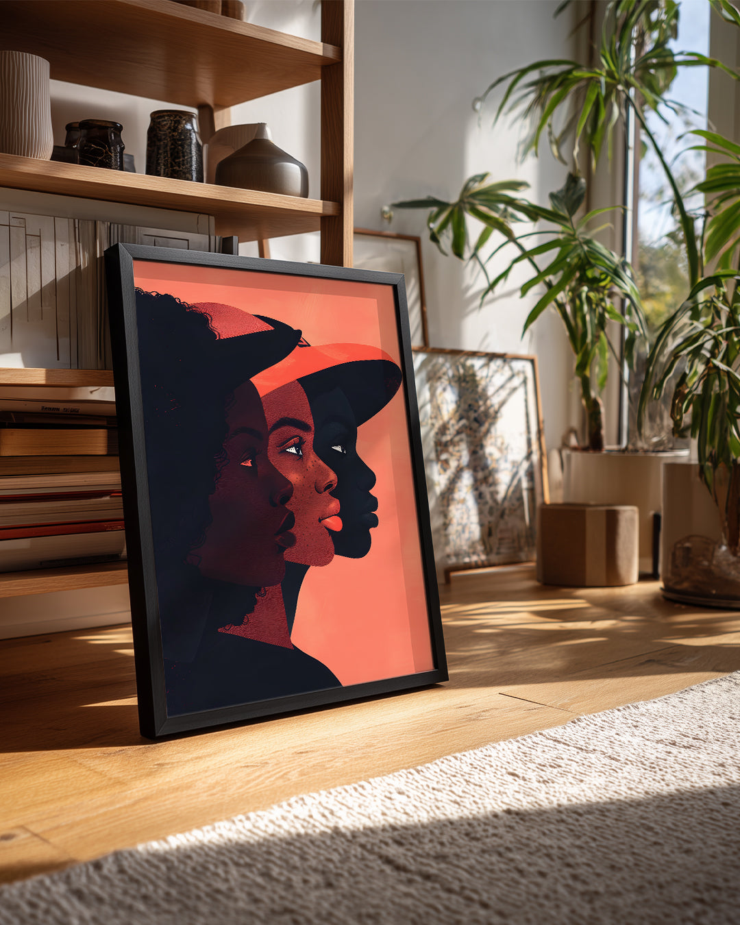 Üç Kadın Profili - Afrika Sanatı Poster Tablosu