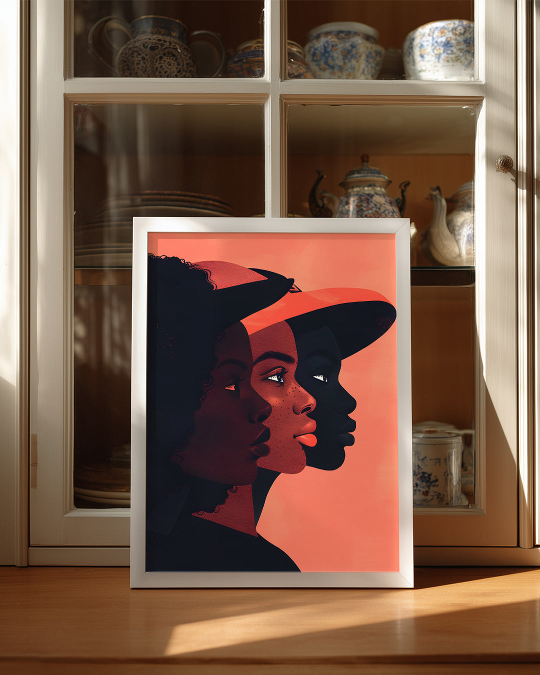 Üç Kadın Profili - Afrika Sanatı Poster Tablosu