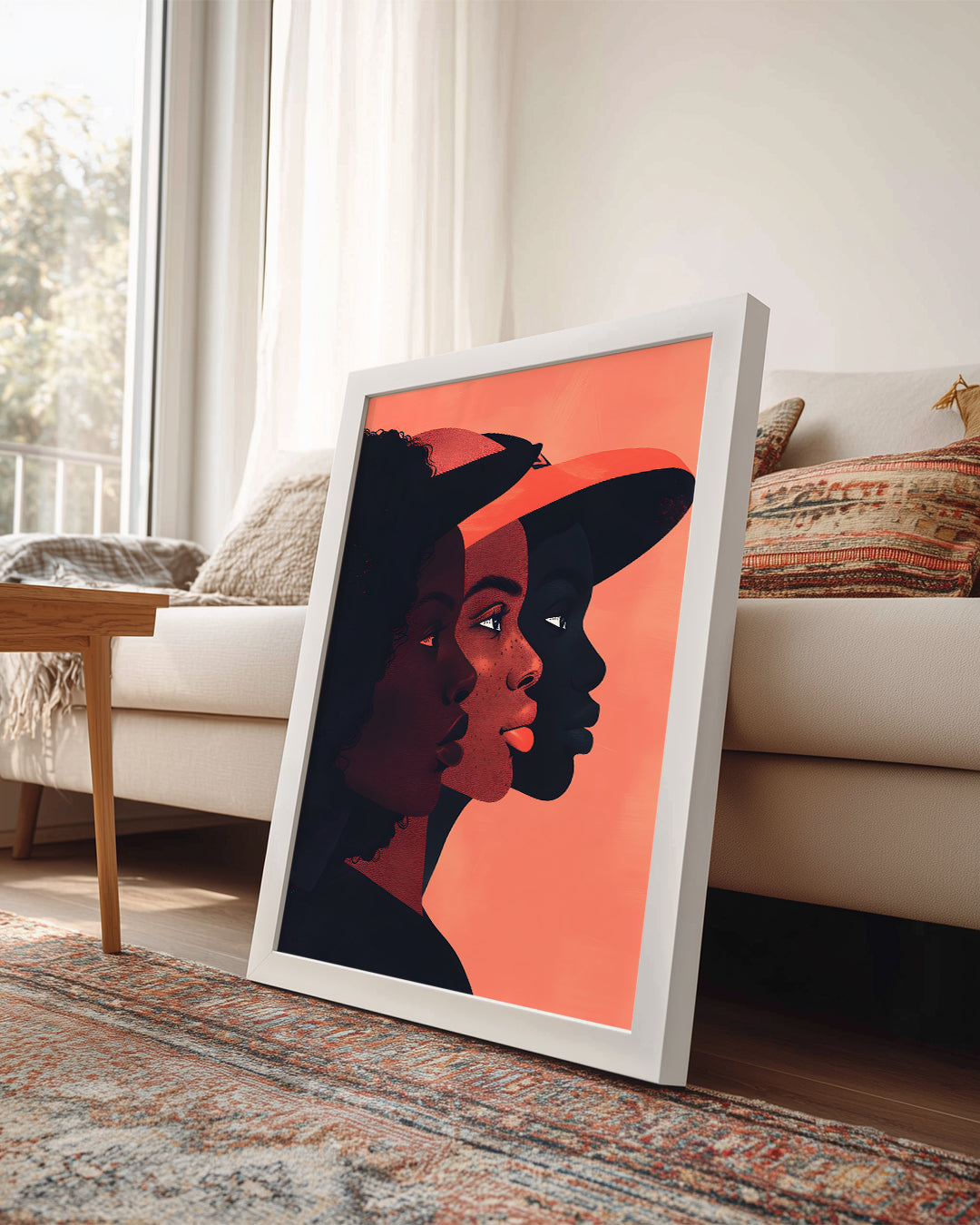 Üç Kadın Profili - Afrika Sanatı Poster Tablosu