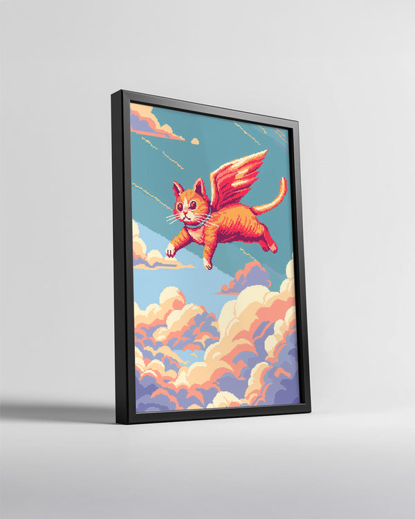 Uçan-Kedi - Kanatlı Hayvan Şeklinde Poster Tablosu