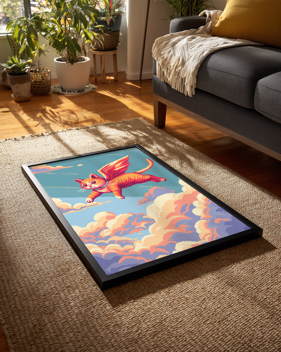 Uçan-Kedi - Kanatlı Hayvan Şeklinde Poster Tablosu