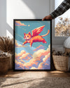 Uçan-Kedi - Kanatlı Hayvan Şeklinde Poster Tablosu