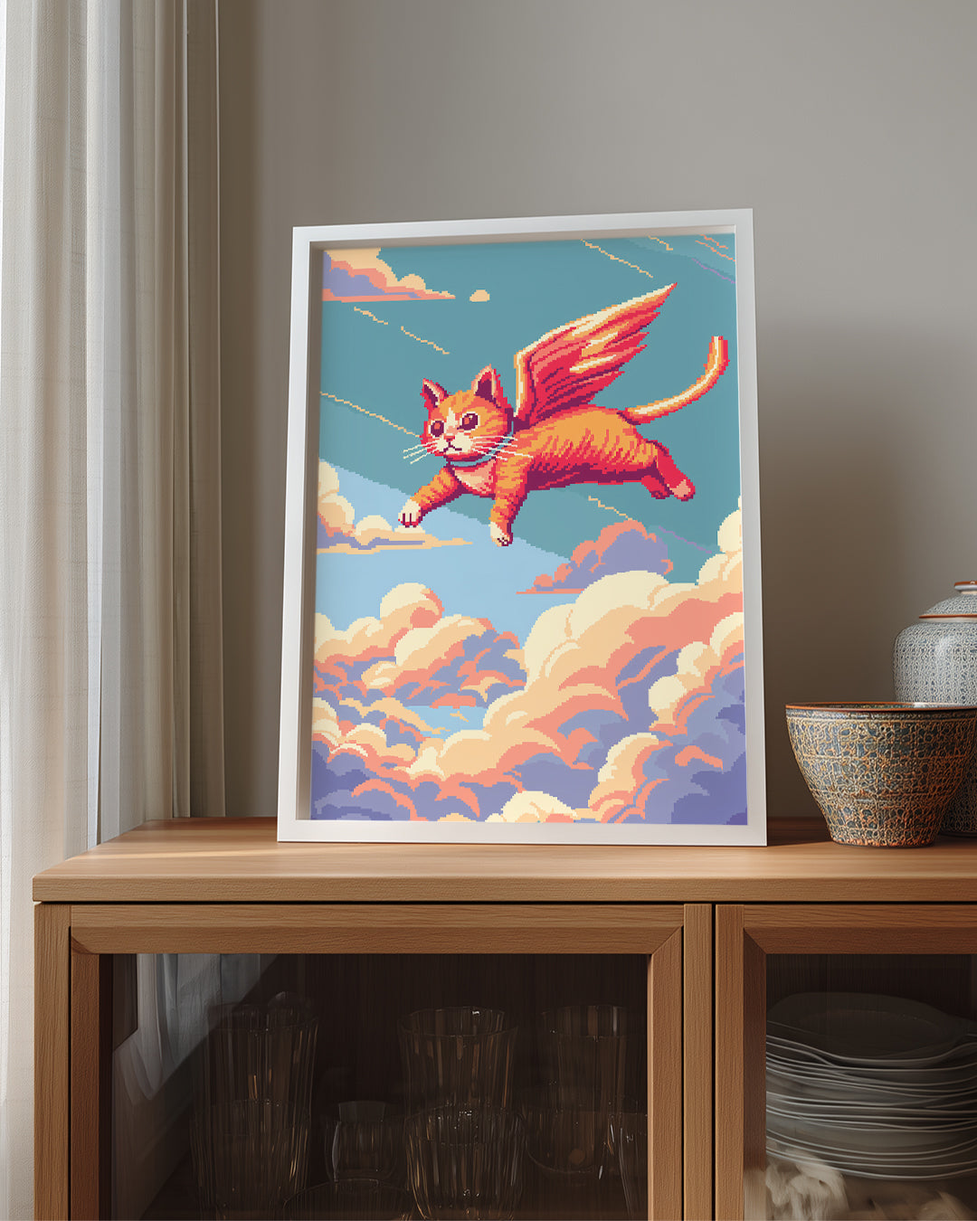 Uçan-Kedi - Kanatlı Hayvan Şeklinde Poster Tablosu
