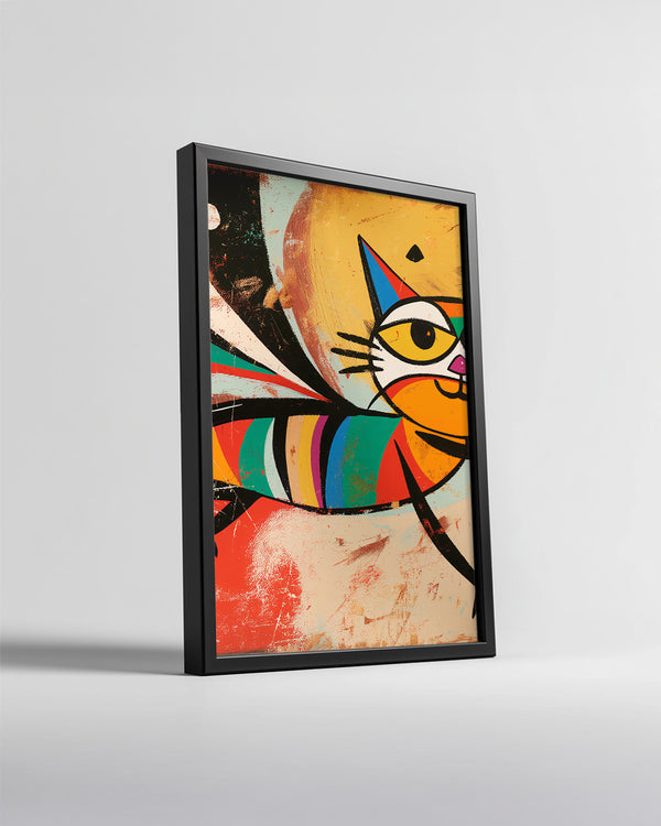 Uçan-Kedi - Renkli Desenler Poster Tablosu