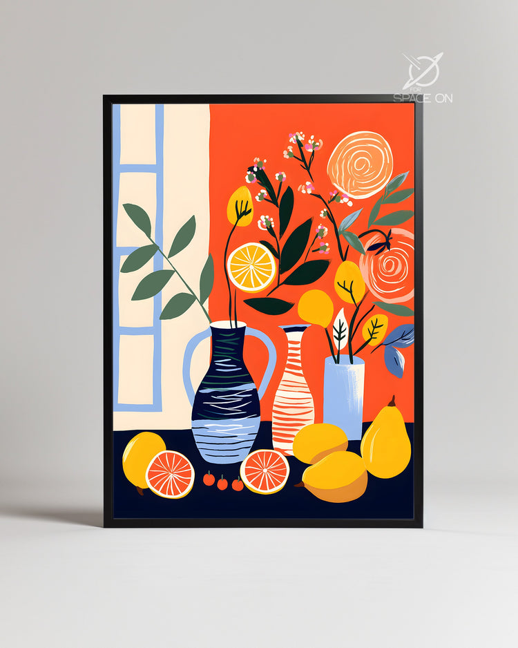 Vase Fruits Poster Tablosu