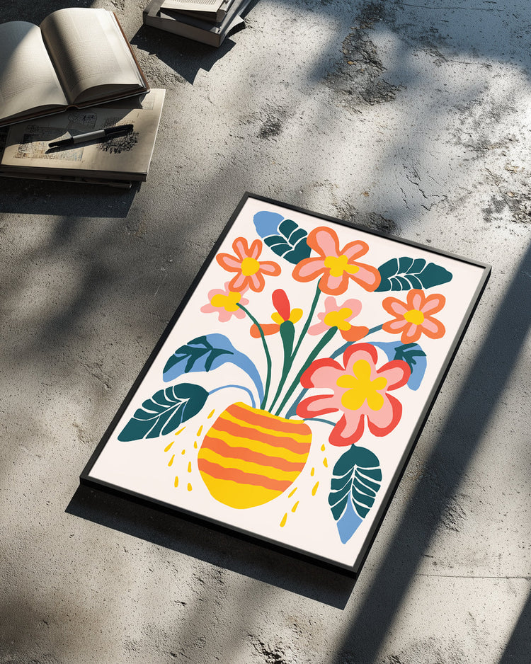 Vase Tropical Poster Tablosu
