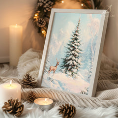 Waving Snowman Hello Poster Tablosu