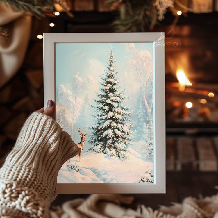 Waving Snowman Hello Poster Tablosu