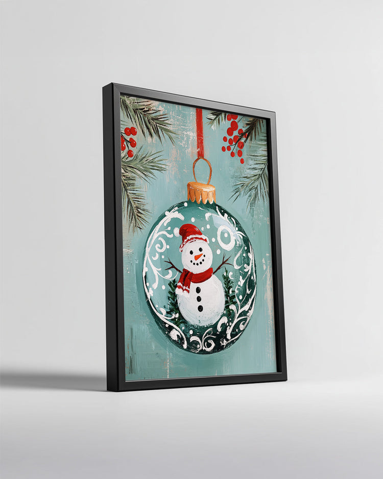 Whimsical Snowman Scene Poster Tablosu