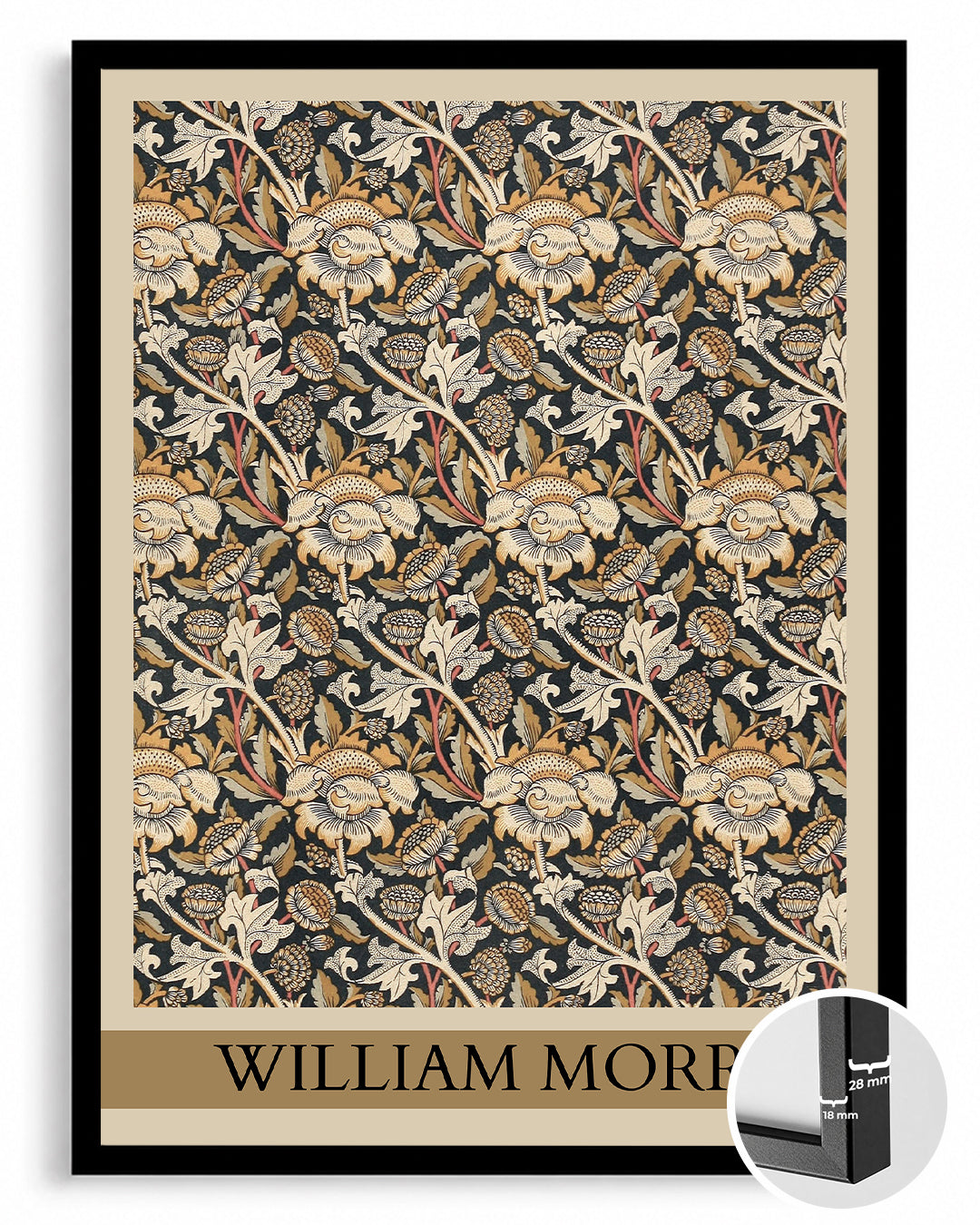 William Morris Deseni - Çiçekli Doku Tasarımı Poster Tablosu